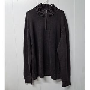 Goodthreads‎ Men's Soft Cotton Quarter-Zip Sweater Size XXL Color Washed Black